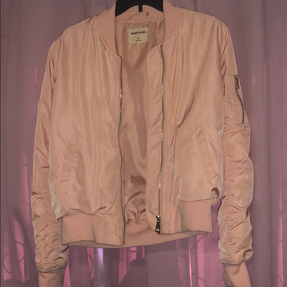 Heart & Hips pink bomber jacket
